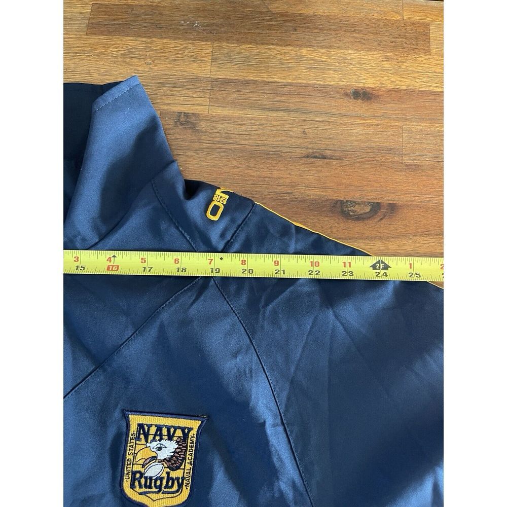 O'Neills US Navy Rugby Jacket Mens Large Full Zip Navy Blue / Yellow Lightweight - Picture 7 of 16